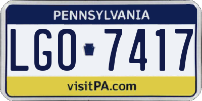 PA license plate LGO7417