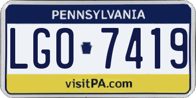 PA license plate LGO7419