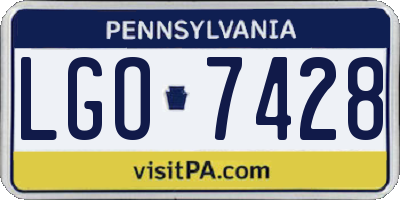 PA license plate LGO7428