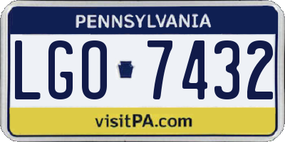 PA license plate LGO7432