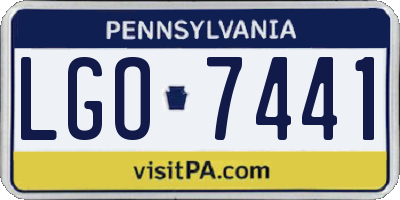 PA license plate LGO7441