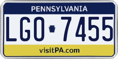 PA license plate LGO7455