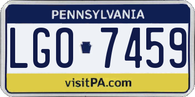 PA license plate LGO7459