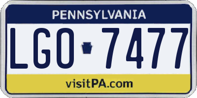 PA license plate LGO7477