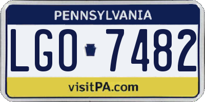 PA license plate LGO7482