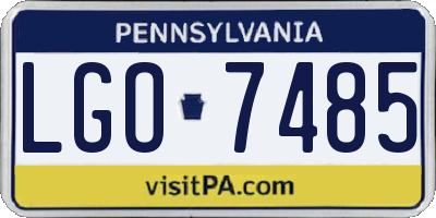 PA license plate LGO7485