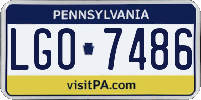 PA license plate LGO7486