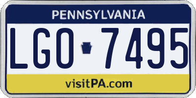 PA license plate LGO7495