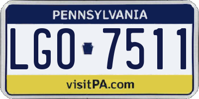 PA license plate LGO7511