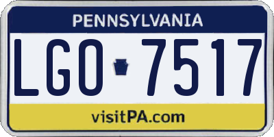 PA license plate LGO7517