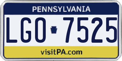 PA license plate LGO7525