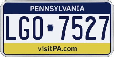 PA license plate LGO7527