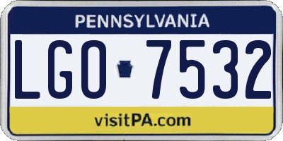 PA license plate LGO7532