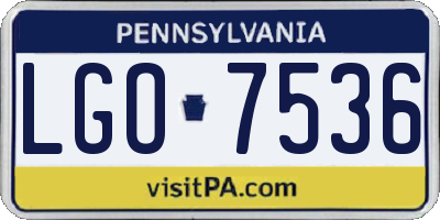 PA license plate LGO7536