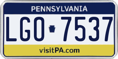 PA license plate LGO7537