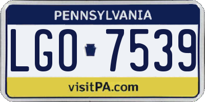 PA license plate LGO7539