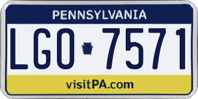 PA license plate LGO7571