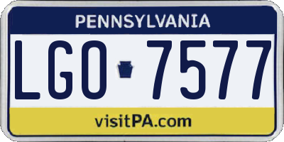 PA license plate LGO7577