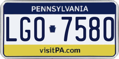 PA license plate LGO7580