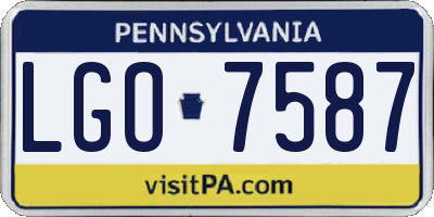 PA license plate LGO7587