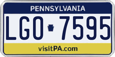 PA license plate LGO7595