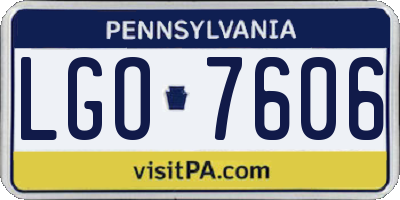 PA license plate LGO7606