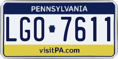 PA license plate LGO7611