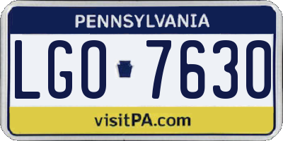 PA license plate LGO7630