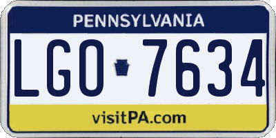PA license plate LGO7634