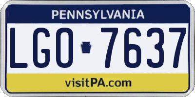 PA license plate LGO7637