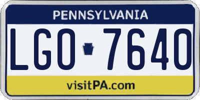 PA license plate LGO7640
