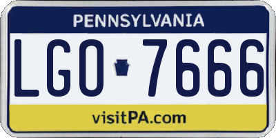 PA license plate LGO7666