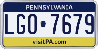 PA license plate LGO7679