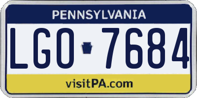 PA license plate LGO7684