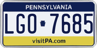 PA license plate LGO7685
