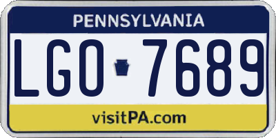 PA license plate LGO7689