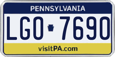 PA license plate LGO7690