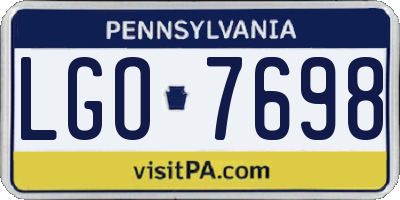 PA license plate LGO7698