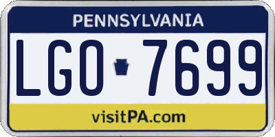 PA license plate LGO7699