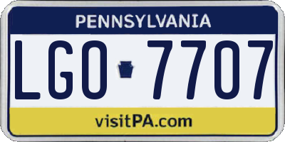 PA license plate LGO7707