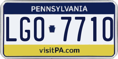 PA license plate LGO7710