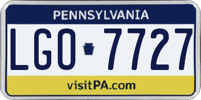 PA license plate LGO7727