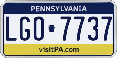 PA license plate LGO7737