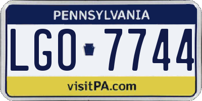 PA license plate LGO7744
