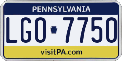 PA license plate LGO7750