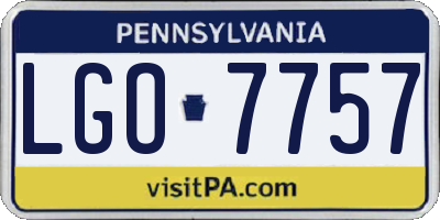 PA license plate LGO7757