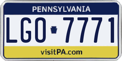 PA license plate LGO7771