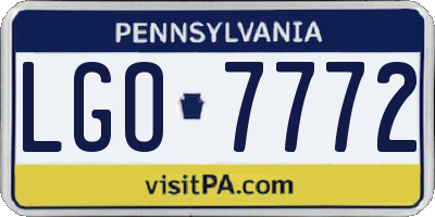 PA license plate LGO7772