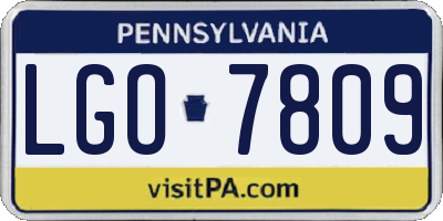 PA license plate LGO7809