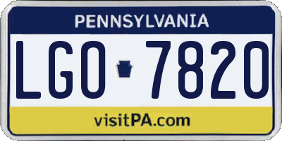 PA license plate LGO7820